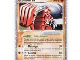 a close up of a card on a white surface