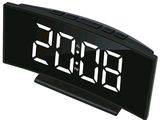 a black clock with white numbers displayed on it