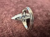 bague en argent fin sertie de topazes bleues
