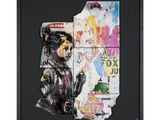 une photo représentant un collage d'un homme armé