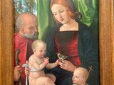 an image of a painting of a man holding a baby and a woman holding a baby