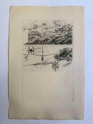 une image représentant un dessin d'une personne sur un bateau dans l'eau