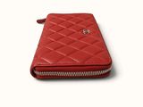 wallet on a white background with a zippered closure and a zippered pocket