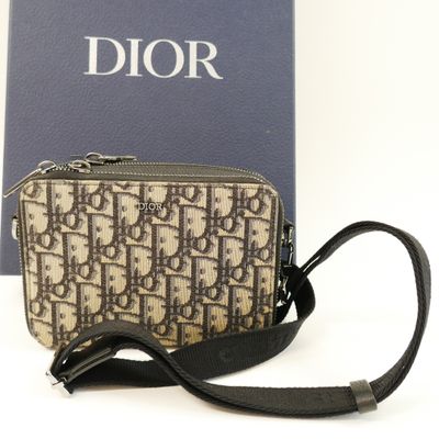 christian dior cross body bag in beige and black