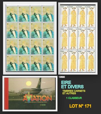 des timbres-poste sur lesquels figure un avion et beaucoup d'autres timbres