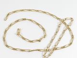 gold plated metal chain with a long link and a clasp