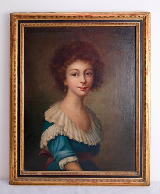 Ecole française du XVIIIe Portrait de jeune fille à la perle…