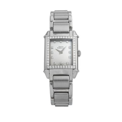 an image of a woman ' s wrist watch with diamonds on the face