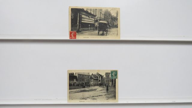 Aubusson : Lot de 2cpa Inondations 1911. Petit déf. sur 1 carte.