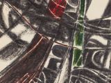 drawing of a red rose in a vase with a green stem