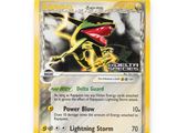 a close up of a pokemon card on a white surface