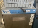 a silver dishwasher and a blue dishwasher sitting next to each other