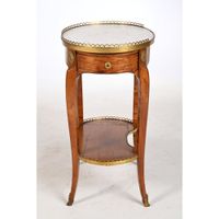 TABLE TRANSITION de forme tambour en placage de bois de rose… (photo 3)