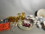 a table that has a lot of different items on it