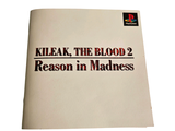 a white book with the title killear the blood 2 reason in madness written on it
