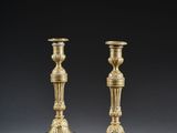 pair of antique brass candlesticks