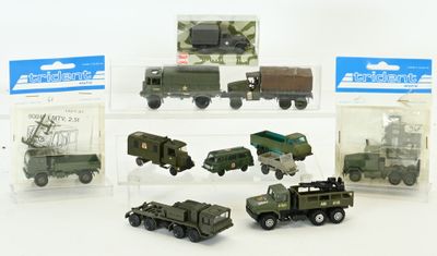 Busch, trident, et divers ,11 véhicules militaires au 1/87ème, en l'ét - Photo 1
