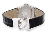 an image of a wrist watch with a black strap and a silver buckle