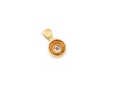 a gold and diamond pendant on a white background