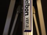 a close up of a tripod with a sign on it