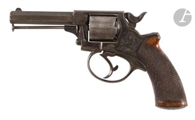 a close up of a revolver on a white background