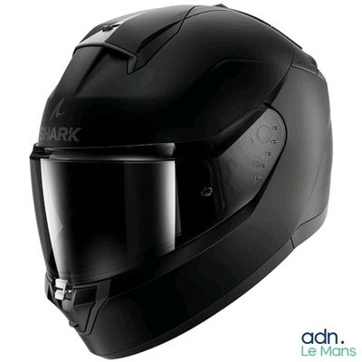 the helmet is black and has a visor on it