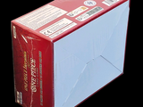 a red box with a white lid on a black background