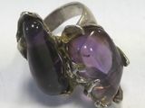 silver ring with amethorate and amethorate stone