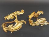 pair of antique gold plated brass wall brackets