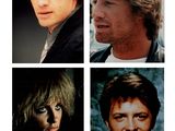 four different pictures of a man with different hair styles