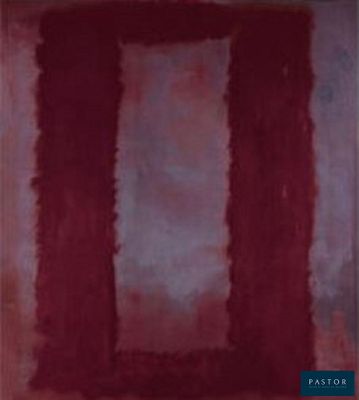 an image of a painting with red and white stripes on it