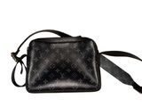 louis vuitton black monograme leather cross body bag