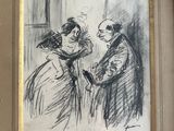 l'image d'un dessin représentant un homme et une femme debout l'un à côté de l'autre