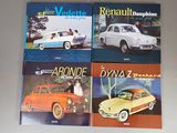 trois livres posés sur une table, avec une voiture et une femme à l'intérieur