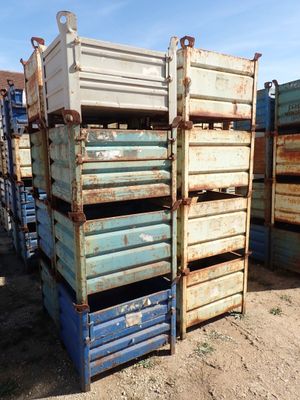 a lot of crates that are stacked on top of each other