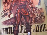 a large poster of a man standing next to a woman