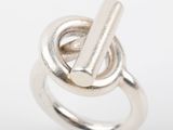 an image of a silver ring with a bar sticking out of it