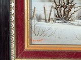 a picture of a painting of a snowy landscape
