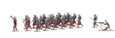 C.B.G. Mignot. 1914. Infanterie au feu avec mitrailleuse.