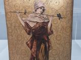 tableau représentant une femme avec un oiseau sur l'épaule