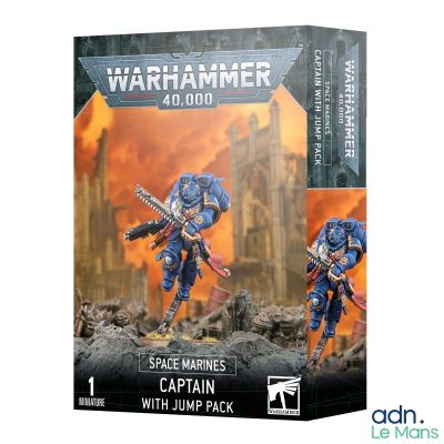 Capitaine des Space Marines de Warhammer équipé d'un propulseur de saut