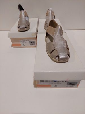 Lot de 2 - GIVE - Sandales femme en cuir - Talon compensé et…