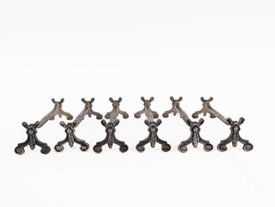 a set of five antique cast iron figurines