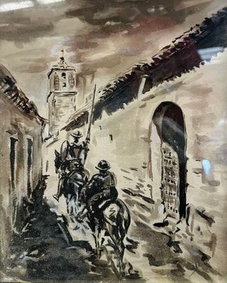 Lot de trois reproductions sur le thème de l'Espagne compren…