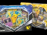 two boxes of pokemon cards are shown on a black background