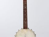 a close up of a banjo on a white background with a white background