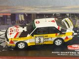 display case for a model of a rally car in a display case