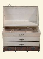 Ancienne malle cabinet de voyage en bois gainé de toile endu… (photo 3)