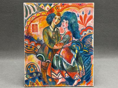 Marc FRENKEL (1959) Couple. huile sur toile, signée en bas à…