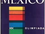 an image of a poster for mexico with a rainbow stripe on it